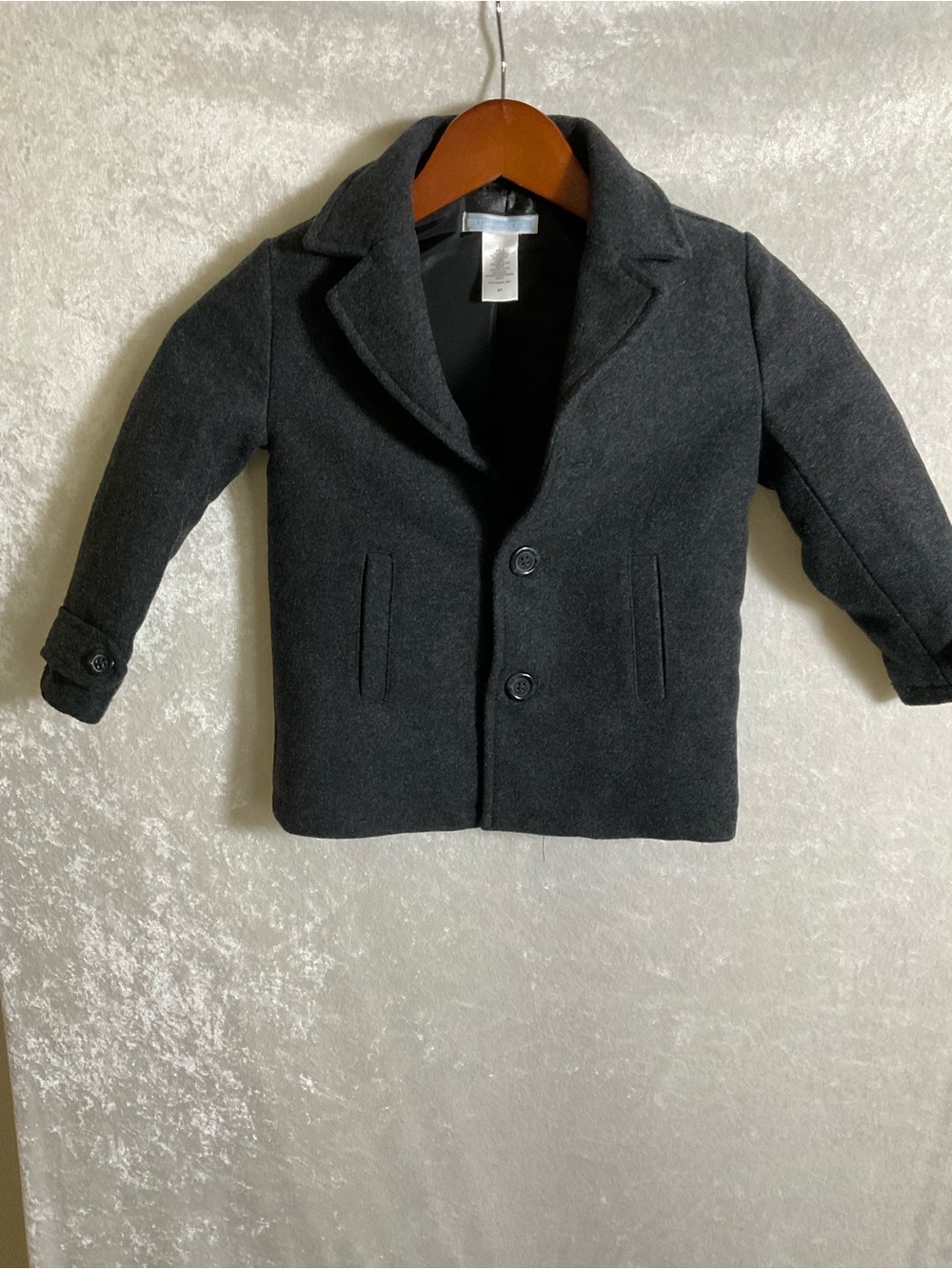 Janie and Jack Charcoal Gray Peacoat for Kids